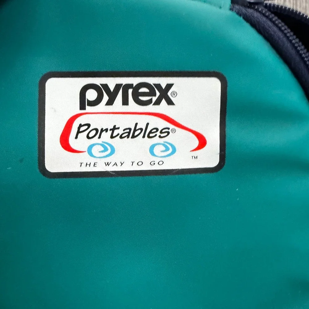 Pyrex Portables Insulated Thermal Casserole Carrier Bag‎ Teal Navy Blue